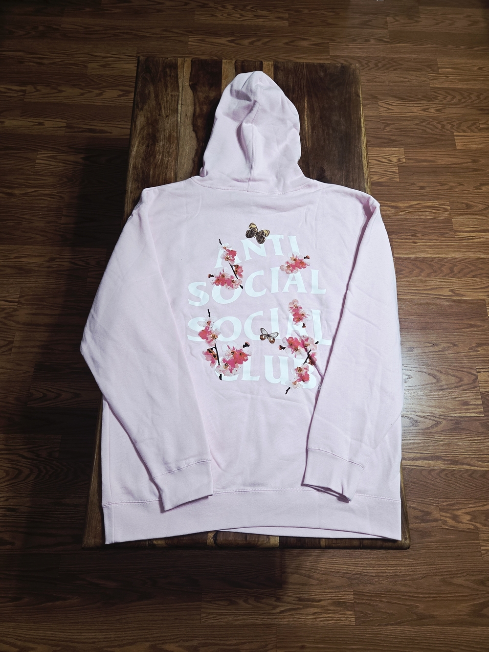 Anti Social Social Club "Cherry Blossom" Pullover Hoodie - Pink - Size XL